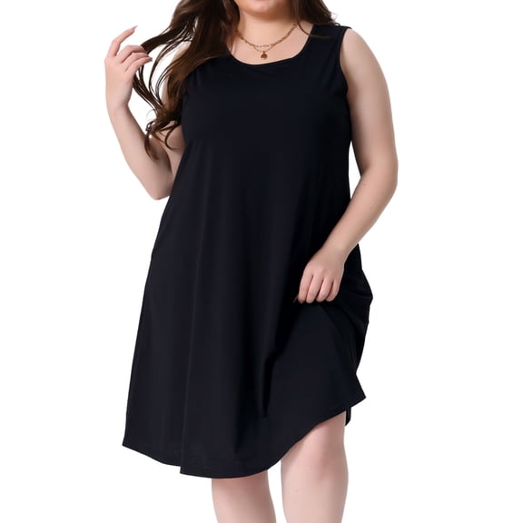 DARING DIVA Plus Size Floral Tank Sleeveless Boho Dress 3X Black