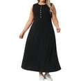 thumbnail image 1 of DARING DIVA Plus Size Summer Sleeveless Maxi Dress 3X Black, 1 of 6