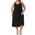 thumbnail image 1 of DARING DIVA Plus Size Summer V Neck Sleeveless Beach Dress 1X Black, 1 of 6