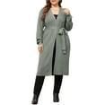 thumbnail image 1 of DARING DIVA Plus Size Sweater Knit Long Sleeve Belted Overwear 2X Grey, 1 of 6