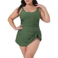 thumbnail image 1 of DARING DIVA Plus Size Swimdress Swimsuits for Women with Tummy Control 4X Army Green, 1 of 5