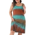 thumbnail image 1 of DARING DIVA Plus Size Tie Dye Sleeveless Sundress Casual Tank Dress 3X Blue Brown, 1 of 6