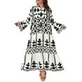 thumbnail image 1 of DARING DIVA Plus Size Womens Button Long Flared Bell Sleeve Dress 3X Black, 1 of 6