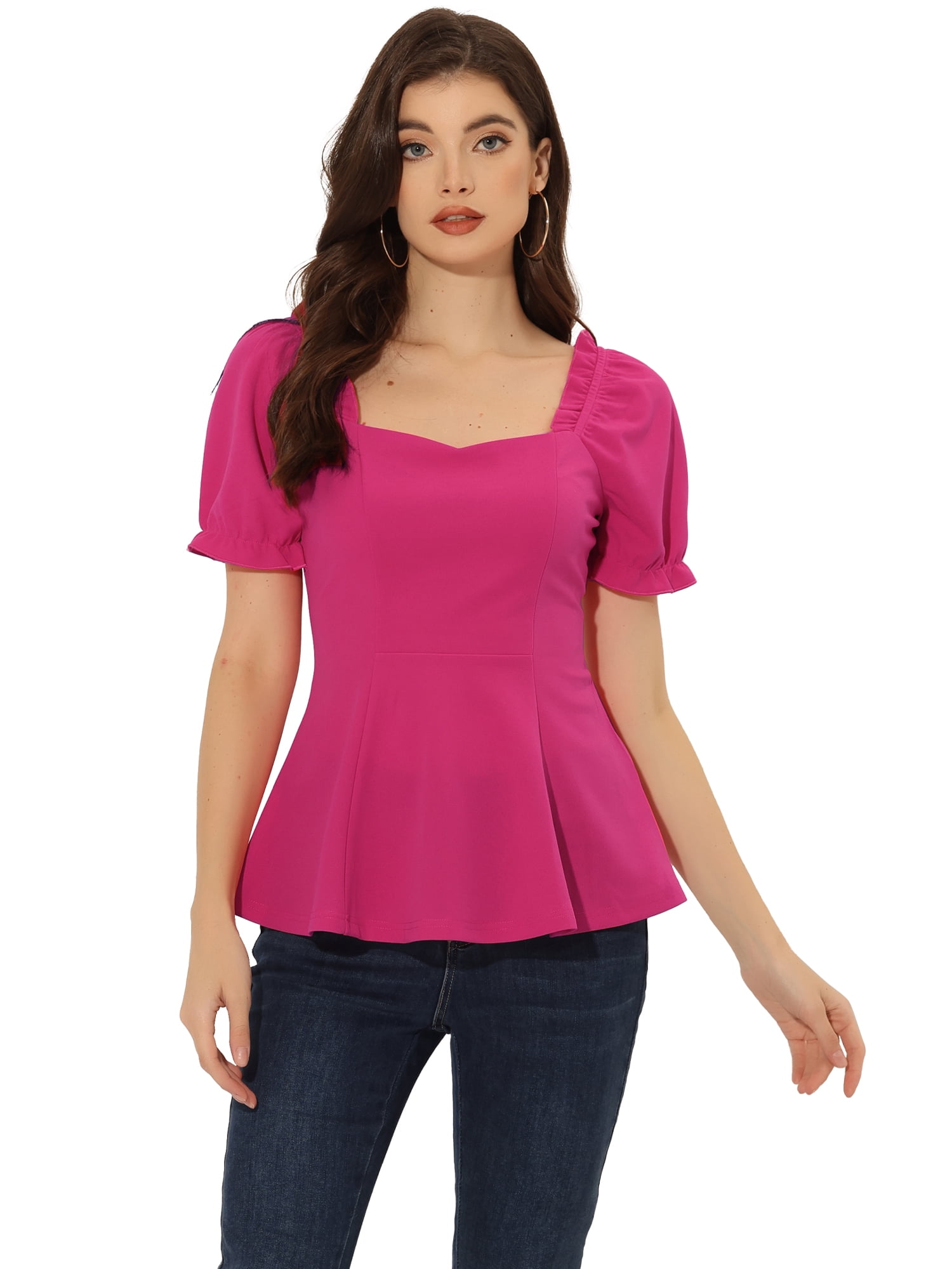 Houston Puff Sleeve Hot Pink main image 1