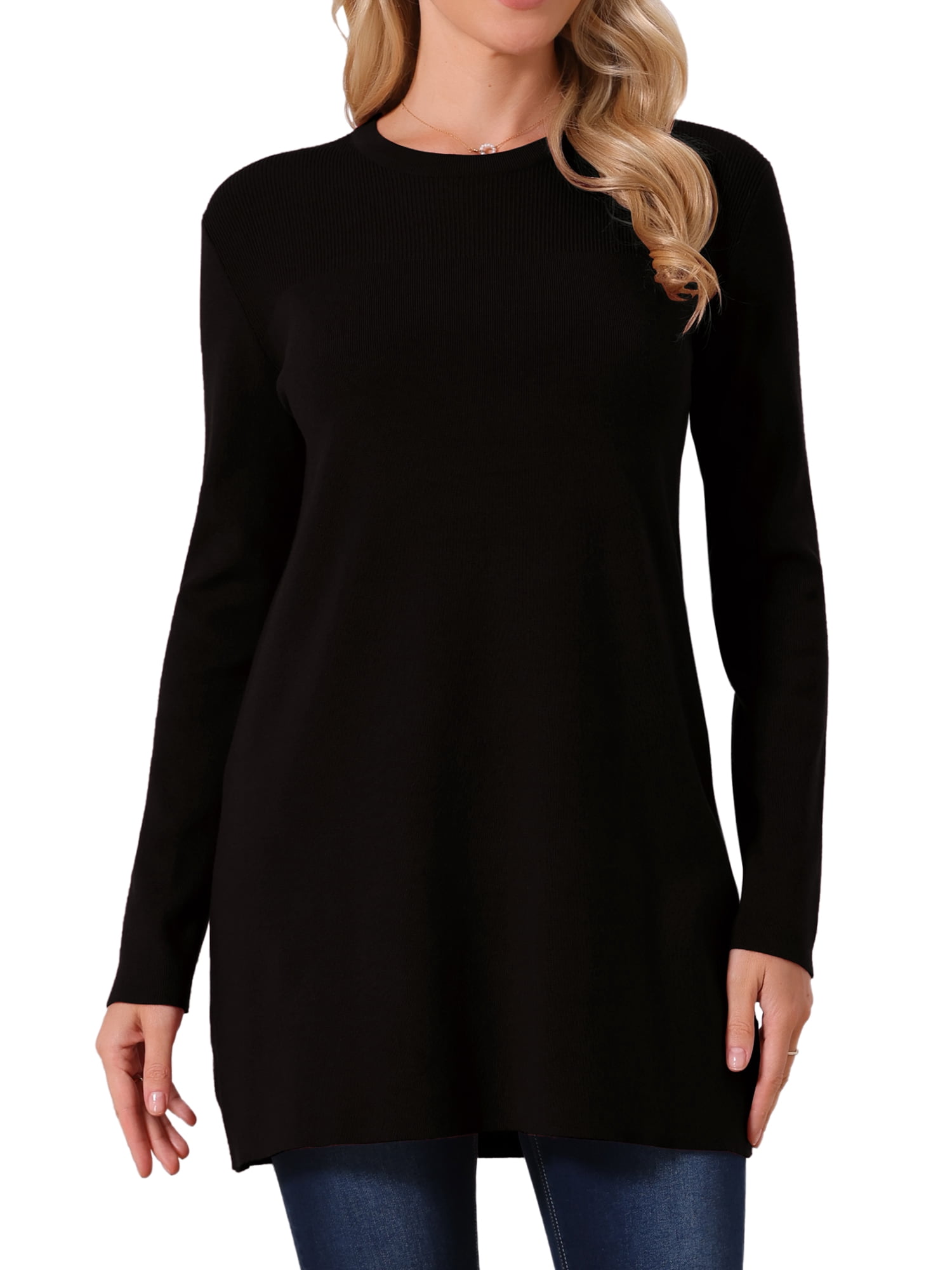 DARING DIVA Pullover Sweater Crewneck Long Sleeve Top XL Black