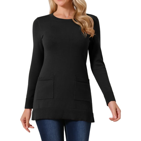 DARING DIVA Pullover Sweater Long Sleeve Crewneck Knit Tops S Black