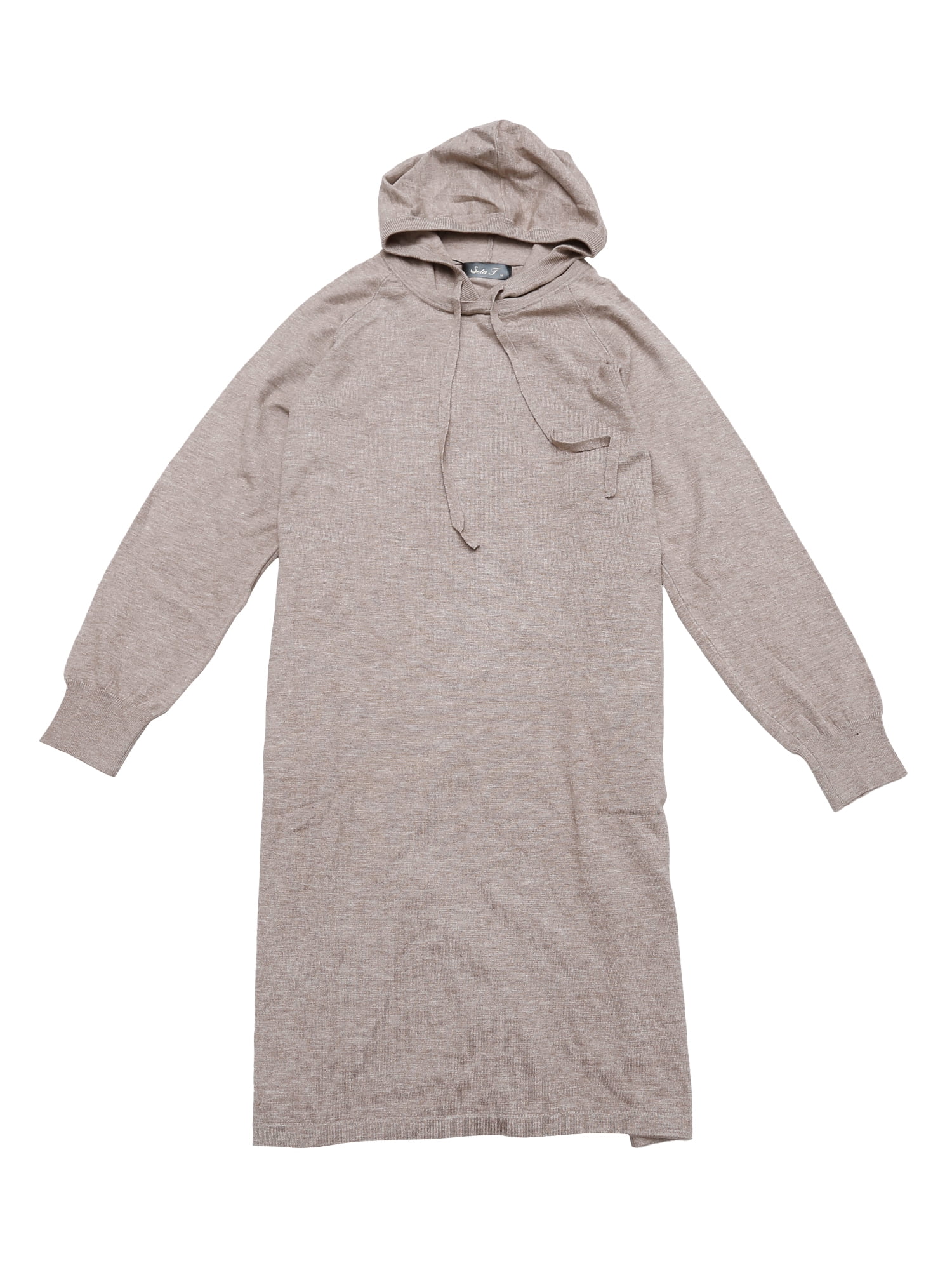 DARING DIVA Pullover Sweatshirt Long Sleeve Hoodie Dress with Pockets XL Apricot