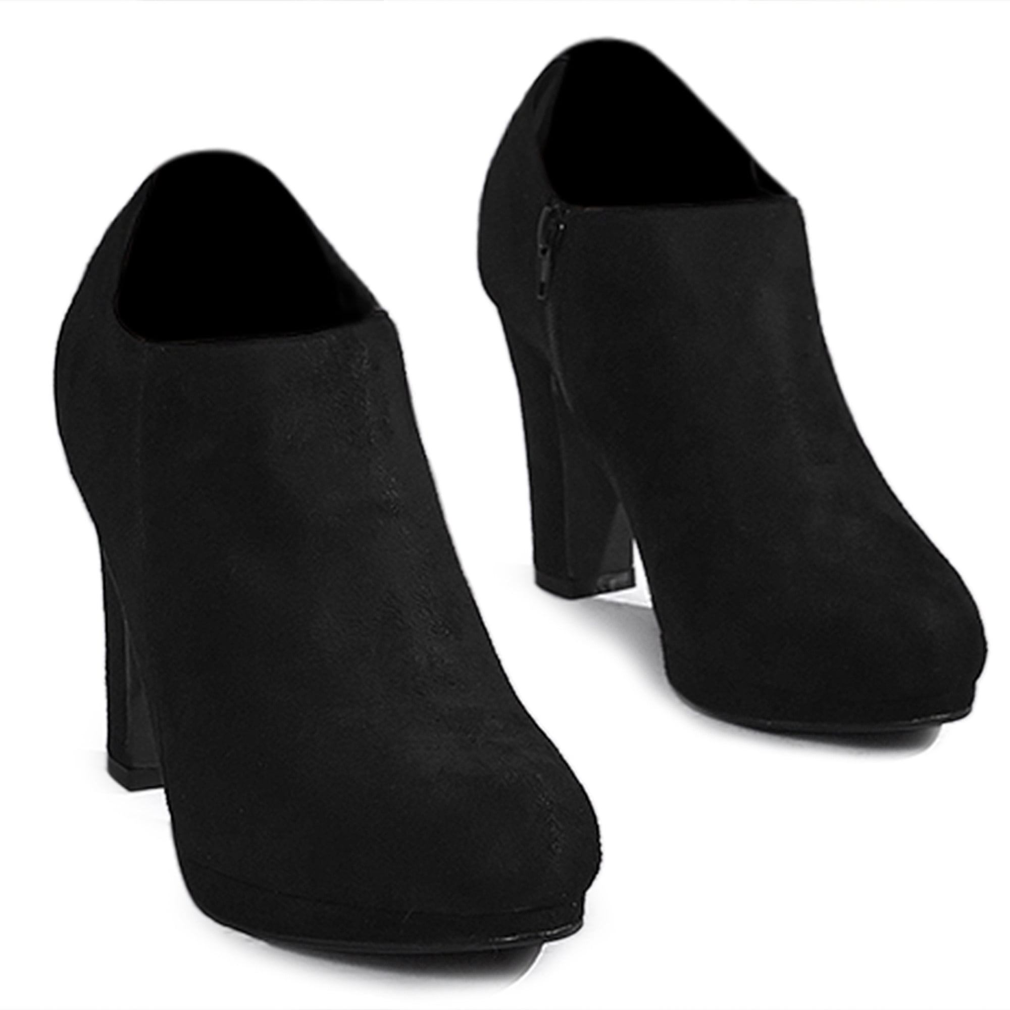 DARING DIVA Round Toe Platform Block Heel Ankle Booties Black 8.5