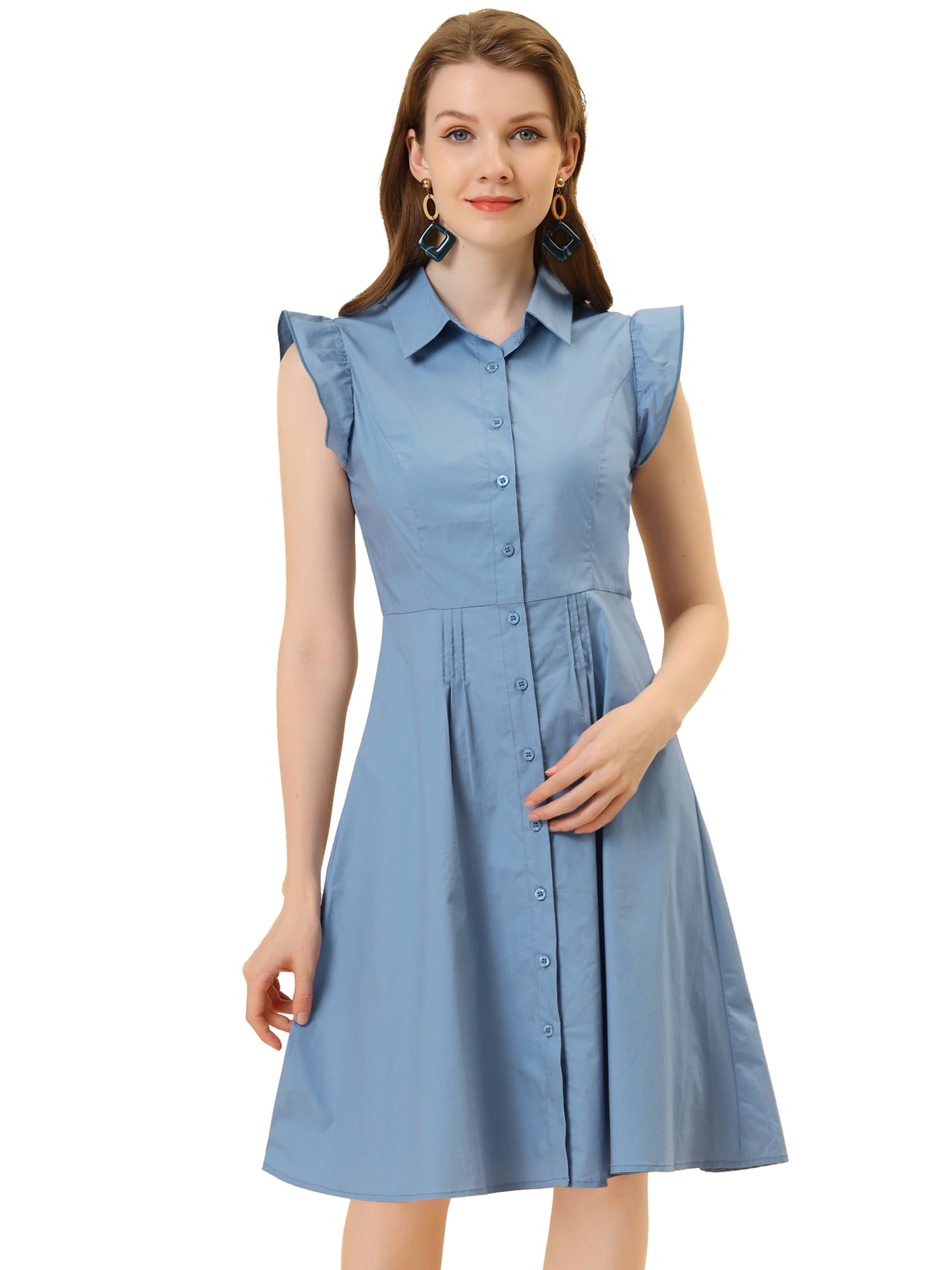 dusty blue dress knee length Dusty Blue Halter Formal Dress High Low A Line Knee Length Spaghetti Straps  Stretch Satin Formal Dress main image 1