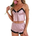 thumbnail image 1 of DARING DIVA Satin Lace Sleeveless Spaghetti Strap Cami Loungewear XS Pink, 1 of 7