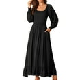 thumbnail image 1 of DARING DIVA Scoop Neck Smocked Tiered Maxi Dress S Black, 1 of 6