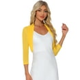 thumbnail image 1 of DARING DIVA Semi Sheer Elegant 3/4 Sleeves Blouse L Yellow, 1 of 6