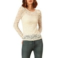 thumbnail image 1 of DARING DIVA Semi Sheer Puff Sleeve Vintage Top S Beige, 1 of 7