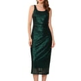 thumbnail image 1 of DARING DIVA Sequin Cocktail Sleeveless Backless Midi Bodycon Sparkly Dress M Black, 1 of 6