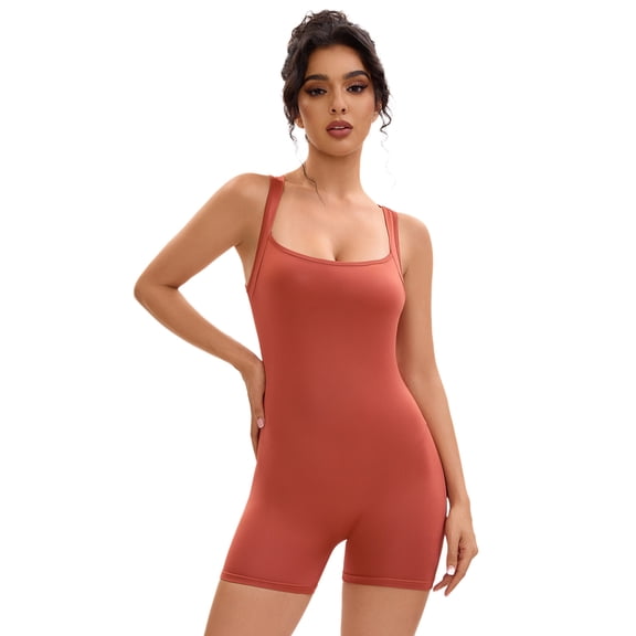 DARING DIVA Shapewear Bodysuits Rompers Sleeveless Jumpsuit L Light Brown