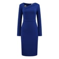 thumbnail image 1 of DARING DIVA Sheath Dress Asymmetrical Neckline Pencil Dress S Royal Blue, 1 of 6