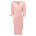 thumbnail image 1 of DARING DIVA Sheath Dress Zipper Neck Work Pencil Dresses L Pink, 1 of 6
