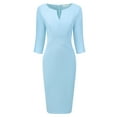 thumbnail image 1 of DARING DIVA Sheath Dress Zipper Neck Work Pencil Dresses S Blue, 1 of 6