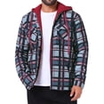 thumbnail image 1 of DARING DIVA Shirt Jacket Drawstring Hooded Plaid Shacket L Red Gray, 1 of 7