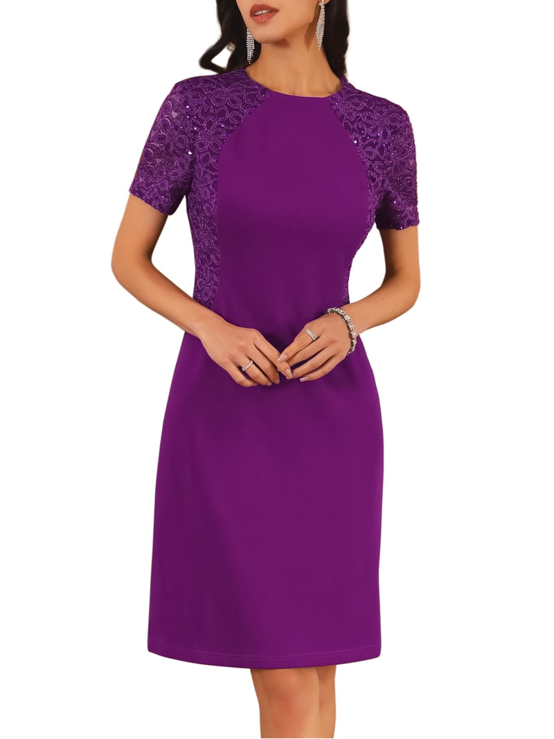 dark purple wedding guest dress Glitter Spaghetti Straps with Split The fabric is comfortable for skin DARING DIVA Short Sleeve Cocktail