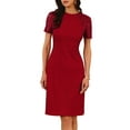thumbnail image 1 of DARING DIVA Short Sleeve Cocktail Wedding Guest Bodycon Dress XL Burgundy, 1 of 6