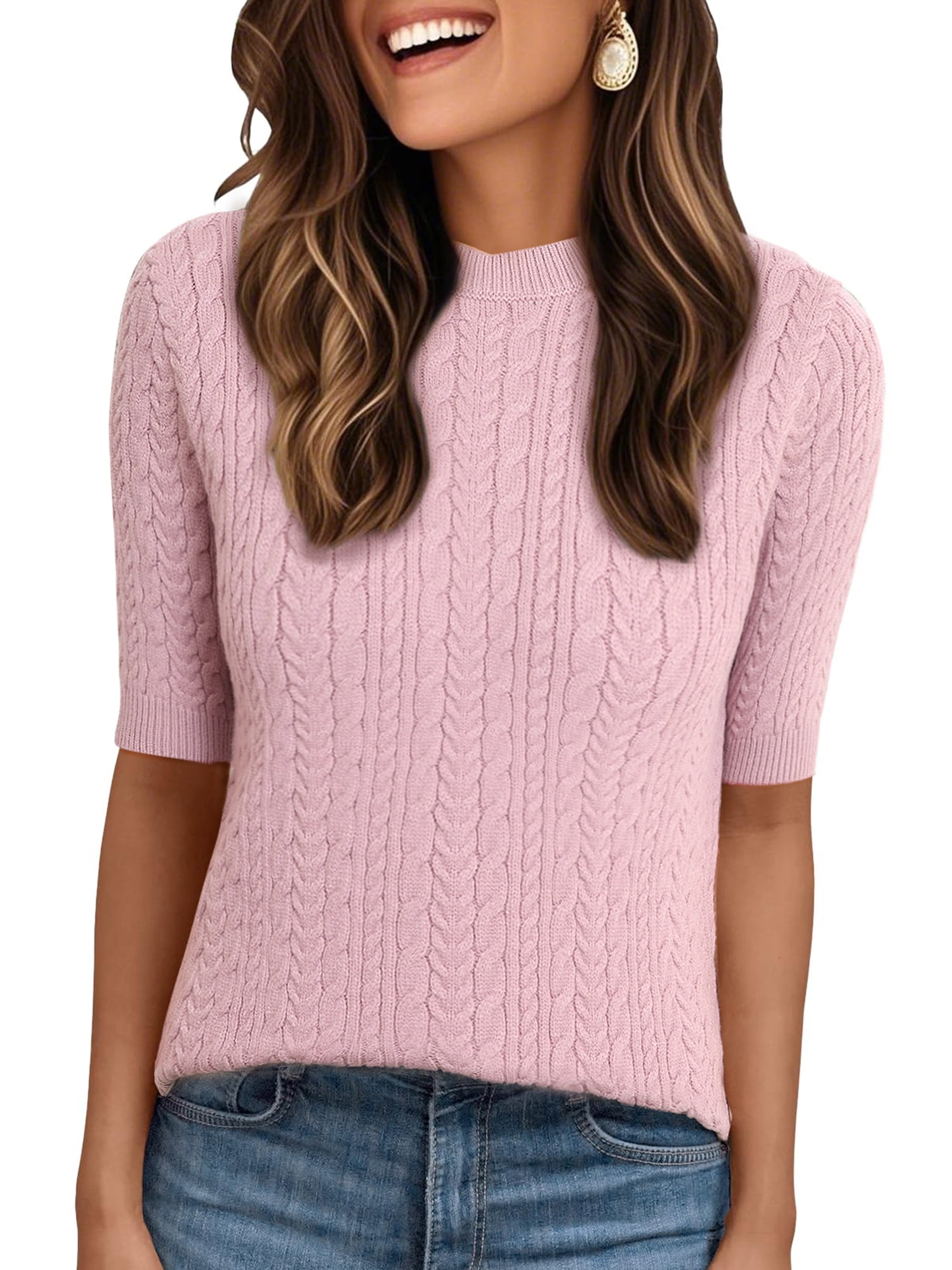 DARING DIVA Women's Lightweight Short Sleeve Sweater XS Light Purple