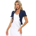 thumbnail image 1 of DARING DIVA Shrug Short Sleeve Formal Cropped Bolero S Navy Blue, 1 of 6
