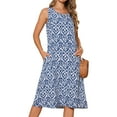 thumbnail image 1 of DARING DIVA Sleeveless Crewneck Print Midi Tank Dress S Dark Blue, 1 of 7