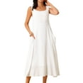 thumbnail image 1 of DARING DIVA Sleeveless Loose Flowy Midi Tank Beach Dress XL Beige-1, 1 of 7