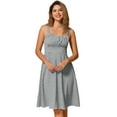 thumbnail image 1 of DARING DIVA Sleeveless Plaid Ruched A-Line Flowy Midi Dress S Black, 1 of 6