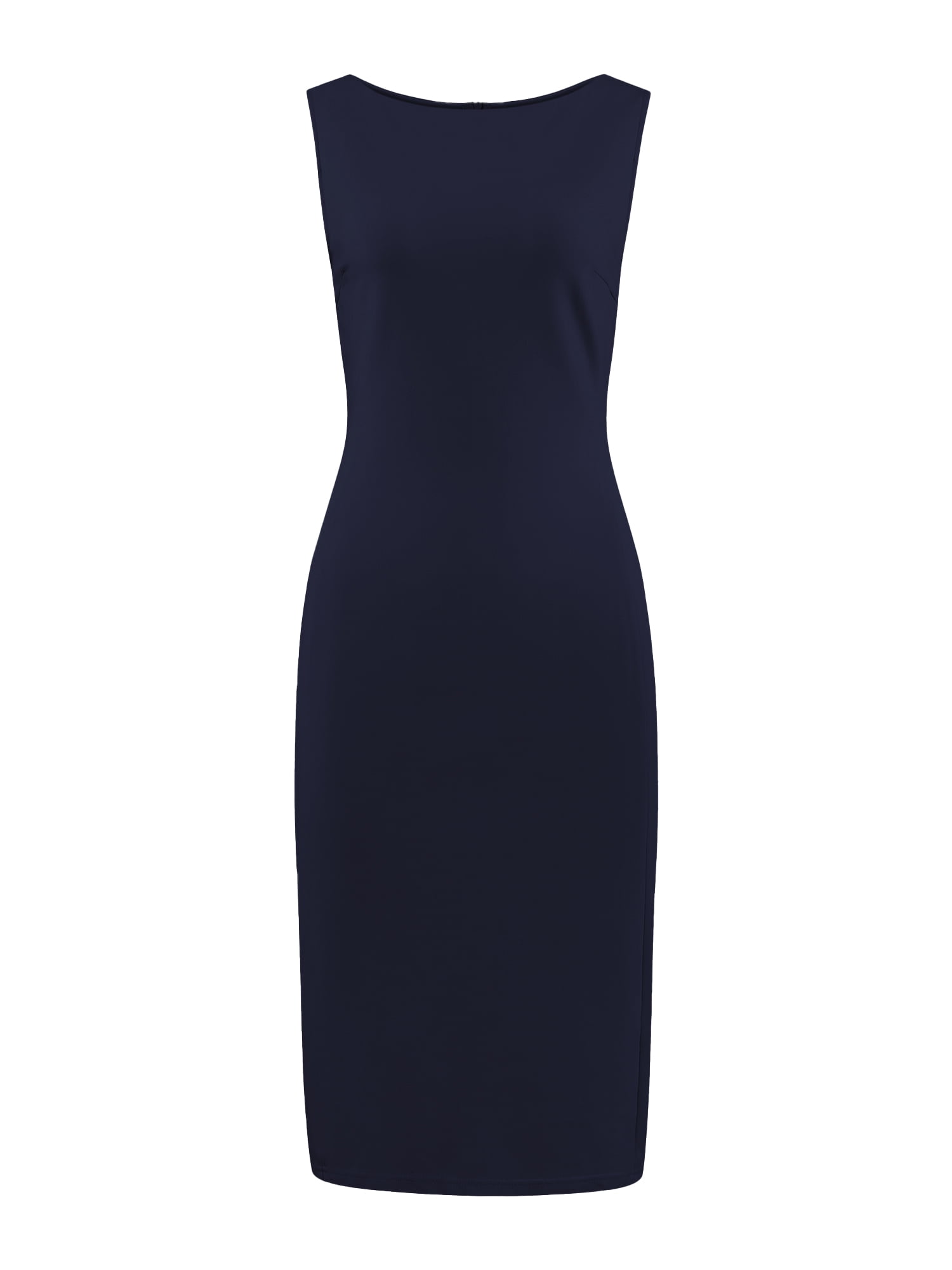 DARING DIVA Sleeveless Sheath Boat Neck Pencil Dress L Dark Blue