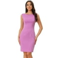 thumbnail image 1 of DARING DIVA Sleeveless Sheath Dress Boat Neck Casual Office Dresses XS Lavender, 1 of 6