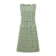 thumbnail image 1 of DARING DIVA Sleeveless Tweed Boat Neck Sheath Dress 2XL Green, 1 of 6