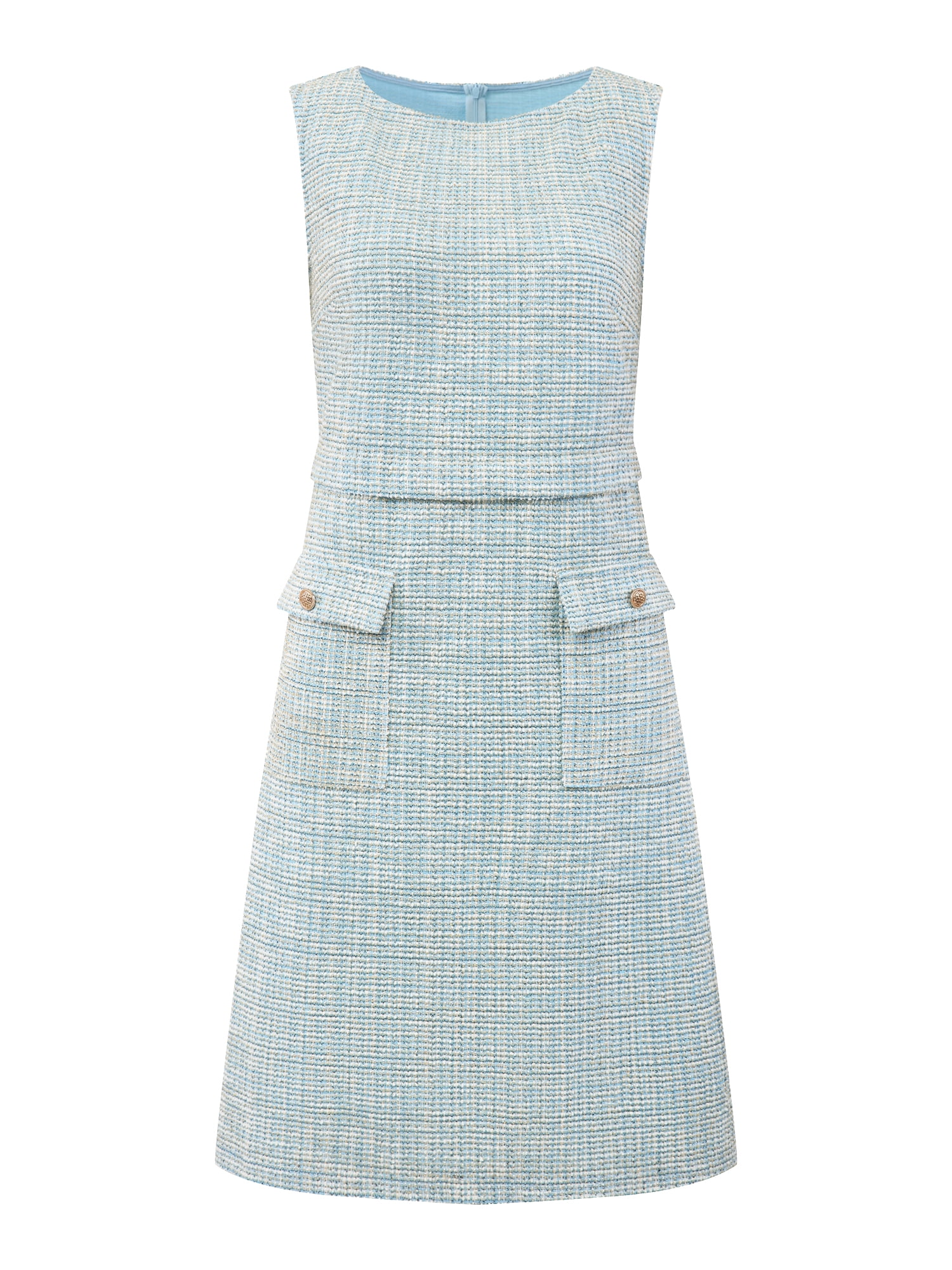 DARING DIVA Women's Sleeveless Tweed Boat Neck Sheath Dress 2XL Light Blue