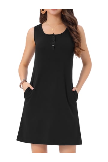 slim fit dress slacks Alexander Wang.T Heavy Soft Jersey Fitted Tank Dress with Twist Detail Black main image 0