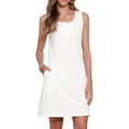 thumbnail image 1 of DARING DIVA Sleeveless U Neck Button Down Tank Dress S White, 1 of 7