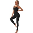 thumbnail image 1 of DARING DIVA Spaghetti Strap Leggings Rompers Workout Jumpsuit M Black, 1 of 6