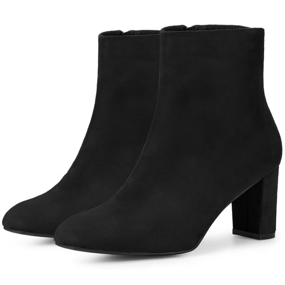 DARING DIVA Square Toe Dressy Boot Block Heels Ankle Boots Black 9
