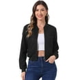 thumbnail image 1 of DARING DIVA Stand Collar Zip Up Biker Moto Bomber Jackets XS Black, 1 of 6