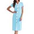 thumbnail image 1 of DARING DIVA Striped Ribbed Knit Short Sleeve Midi Dress M Blue, 1 of 6