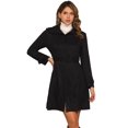 thumbnail image 1 of DARING DIVA Stylish Faux Suede Coat Belted Long Zipper Jacket S Black, 1 of 6