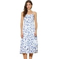 thumbnail image 1 of DARING DIVA Stylish Floral Midi Spaghetti Straps Shirred Back Dress XS Blue, 1 of 6
