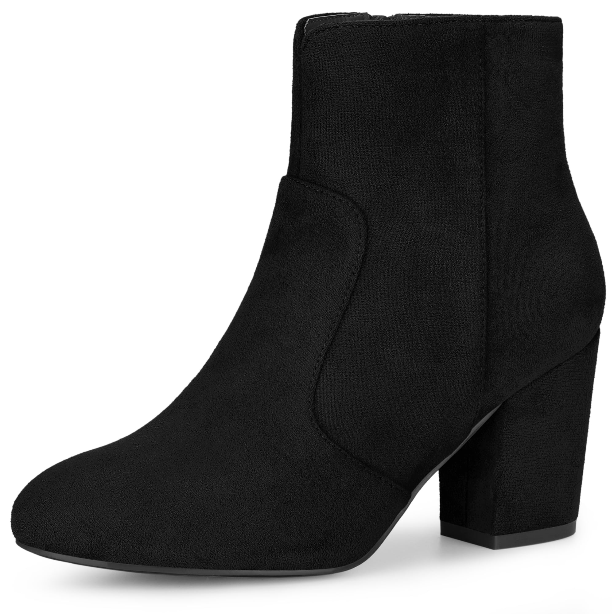 DARING DIVA Stylish Heel Round Toe and Chunky Heels Boots Black 8