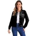 thumbnail image 1 of DARING DIVA Stylish Velvet Button-Up Long Sleeve Jacket XS Black, 1 of 6
