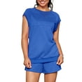 thumbnail image 1 of DARING DIVA Stylish Women's Graphic 2 Pieces Short Set with Cap Sleeves M Royal Blue, 1 of 7