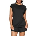 thumbnail image 1 of DARING DIVA Stylish Women's Graphic 2 Pieces Short Set with Cap Sleeves XL Black, 1 of 7