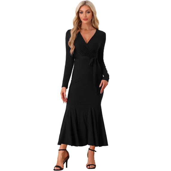 DARING DIVA Sweater Ribbed Knit Bodycon Long Maxi Fishtail Dress 2XL Black