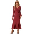 thumbnail image 1 of DARING DIVA Sweater Ribbed Knit Bodycon Long Maxi Fishtail Dress 2XL Red, 1 of 6