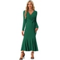 thumbnail image 1 of DARING DIVA Sweater Ribbed Knit Bodycon Long Maxi Fishtail Dress XL Green, 1 of 6