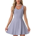 thumbnail image 1 of DARING DIVA Sweetheart Neck Flared Swing Cocktail Dress S Purple Grey, 1 of 6